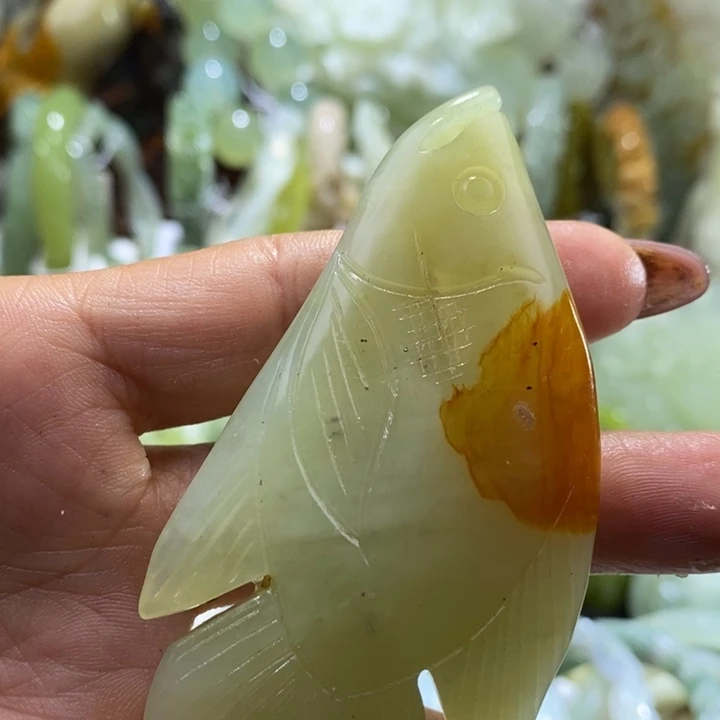 岫玉未镶嵌岫玉手把