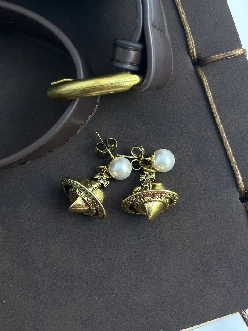 铜合金耳饰 【重工土星珠珠耳饰】Z96