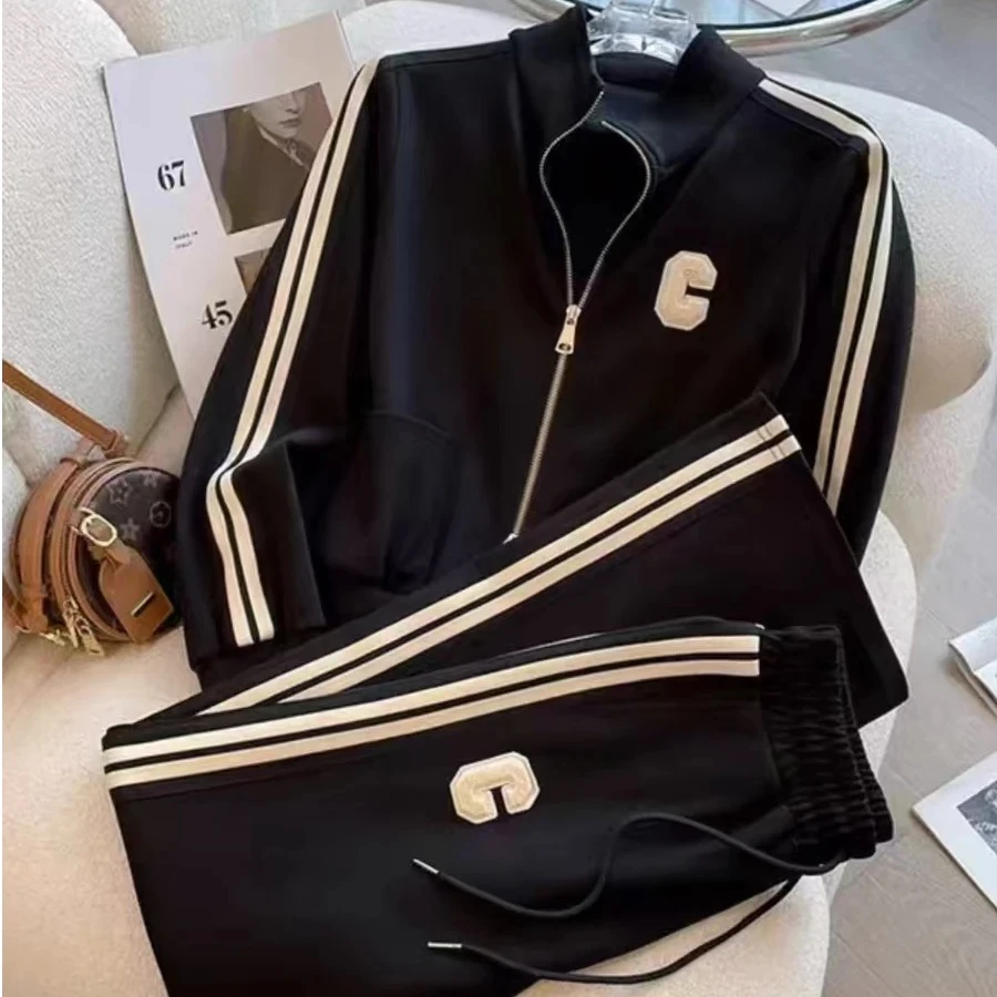 高级感C秋季时尚休闲运动套装女休闲休闲裤两件套