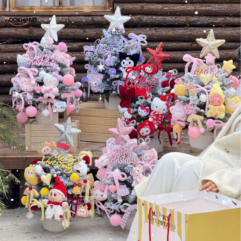 2025新款KT圣诞节装饰店铺开业场景布置装扮摆件旋转八音盒