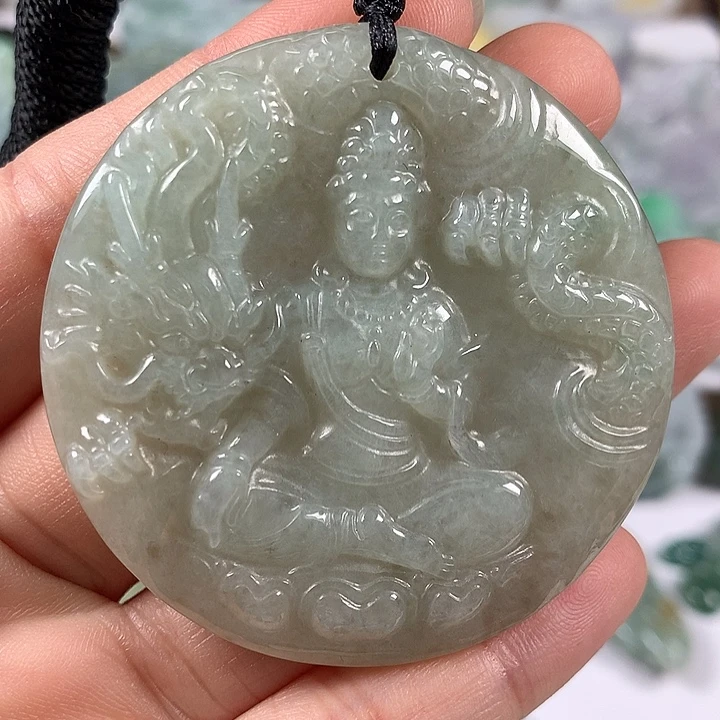 翡翠未镶嵌颈饰玉龙观音福利