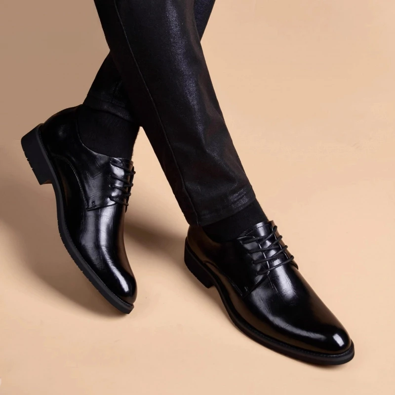 HG男鞋2025秋季透气休闲百搭商务正装皮鞋男士男士新百伦软皮软底