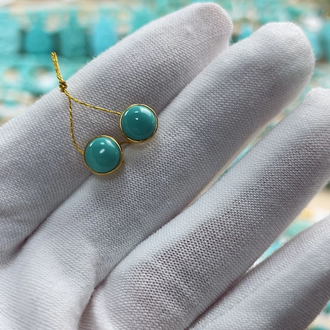 绿松石珠宝奇石18K金镶嵌