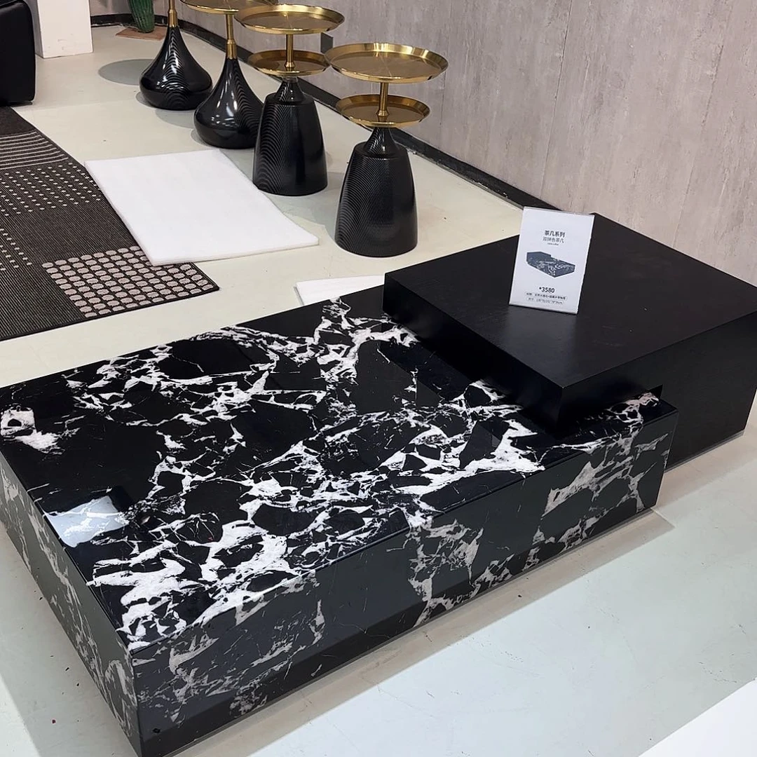 大理石落地7字茶几 运费自理