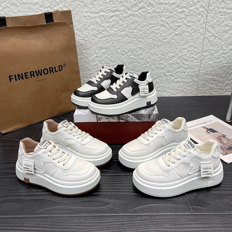 小个子增高小白鞋女2025韩版新款潮厚底女鞋百搭运动板鞋P6051