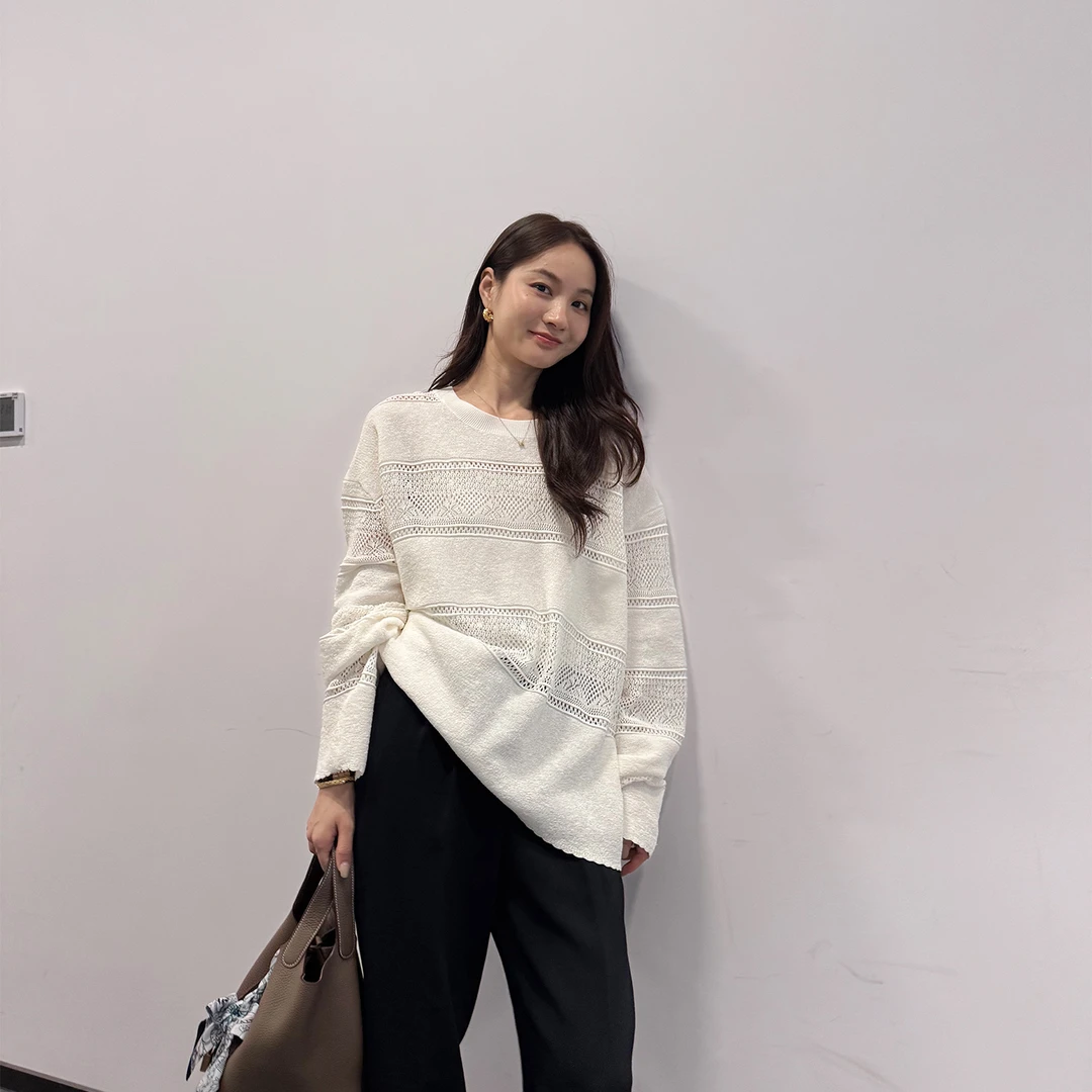 KEEP KAPU靠谱【工艺流】特种工艺竹节纱镂空钩花针织衫KP251008