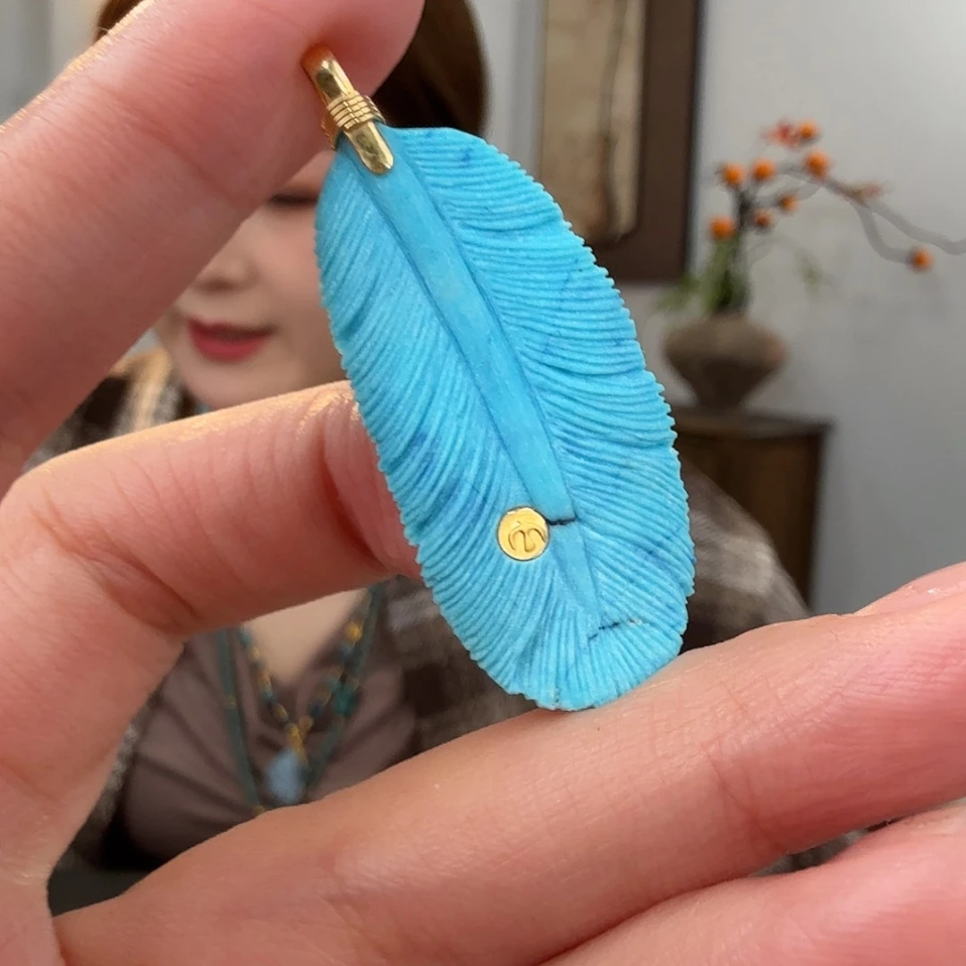 绿松石18K金镶嵌珠宝奇石