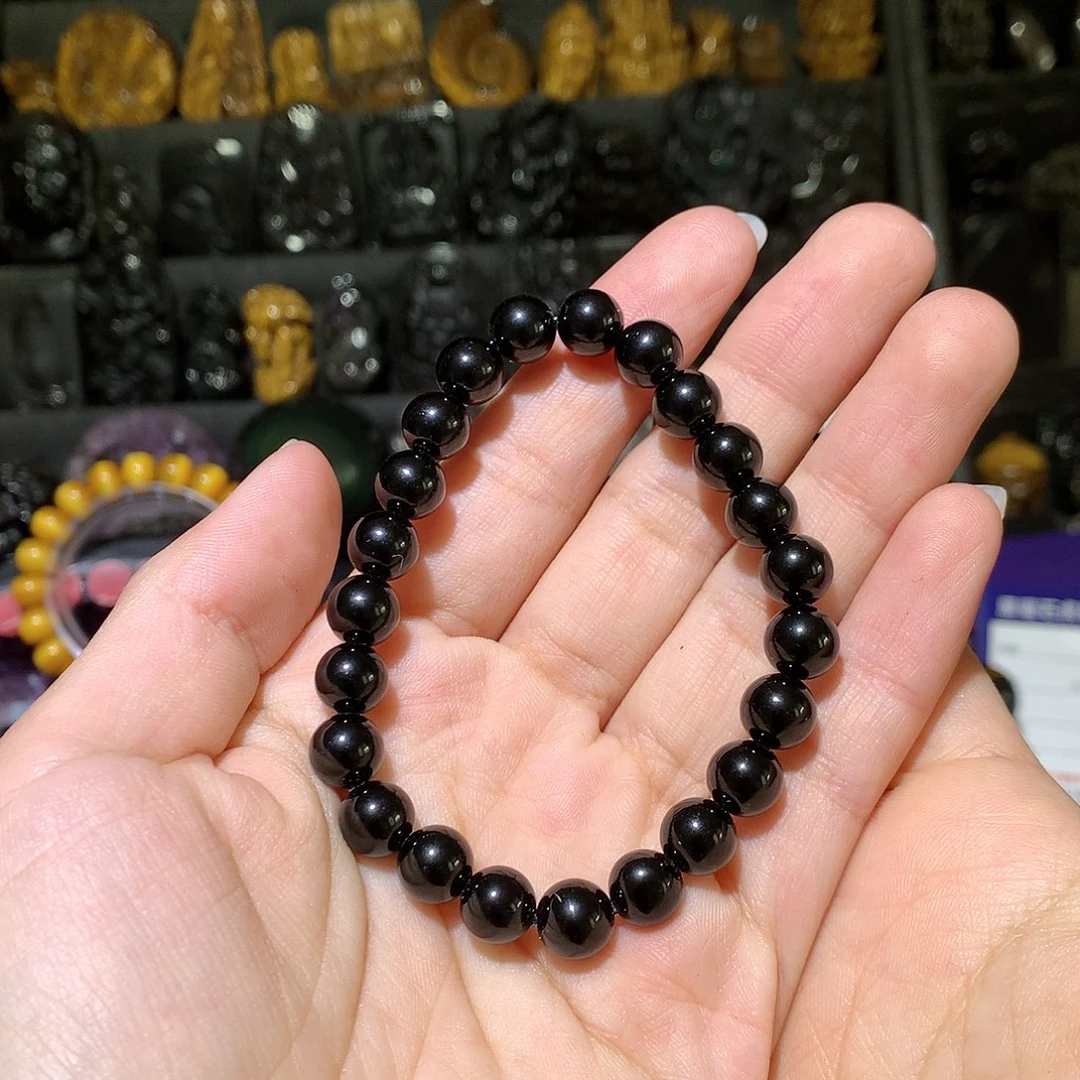黑曜岩手链未镶嵌马****宾