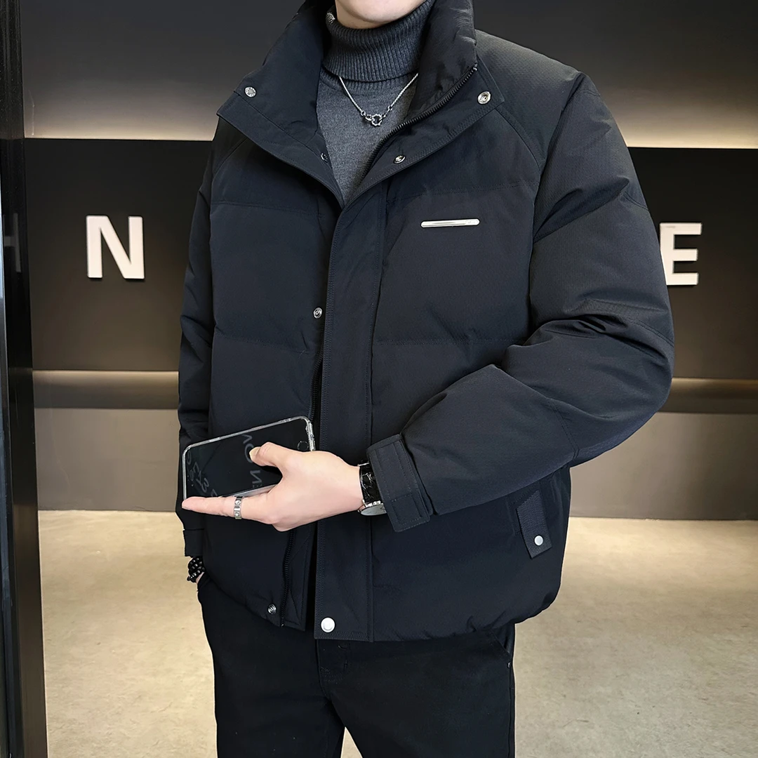 男士羽绒服冬季2025新款立领保暖防寒服痞帅休闲高级感轻薄外套男