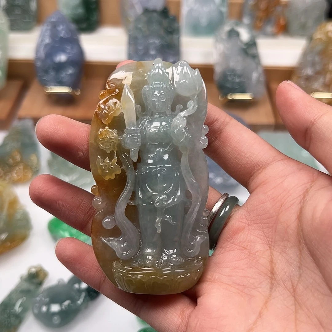 翡翠散珠天然翡翠吊坠