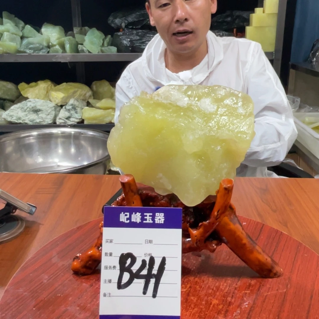 蛇纹石玉未镶嵌原石B41有裂痕