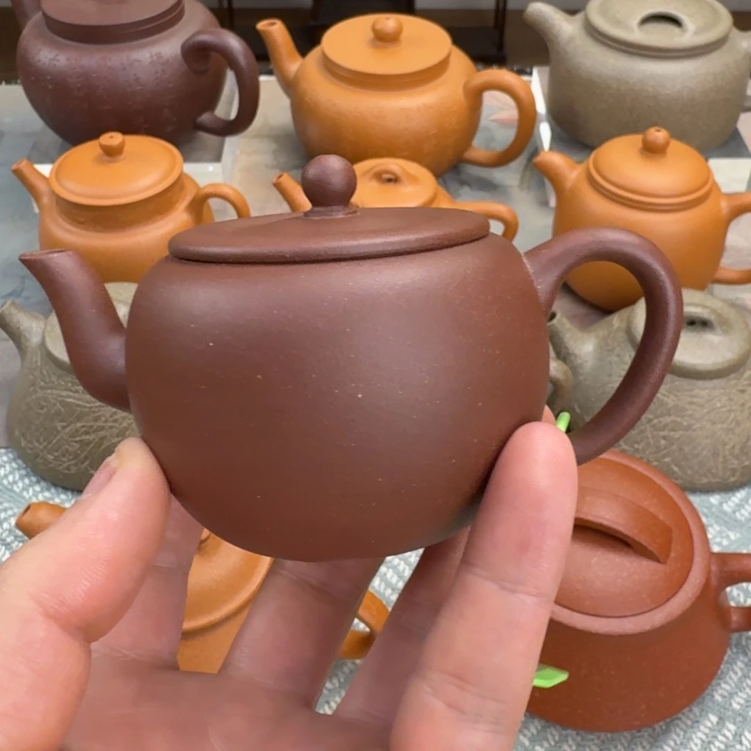 茶壶紫砂瑕疵 苹果 紫泥 150cc