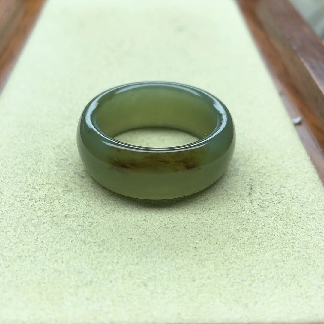 未镶嵌戒指和田玉106切末蓝带糖宽条34号