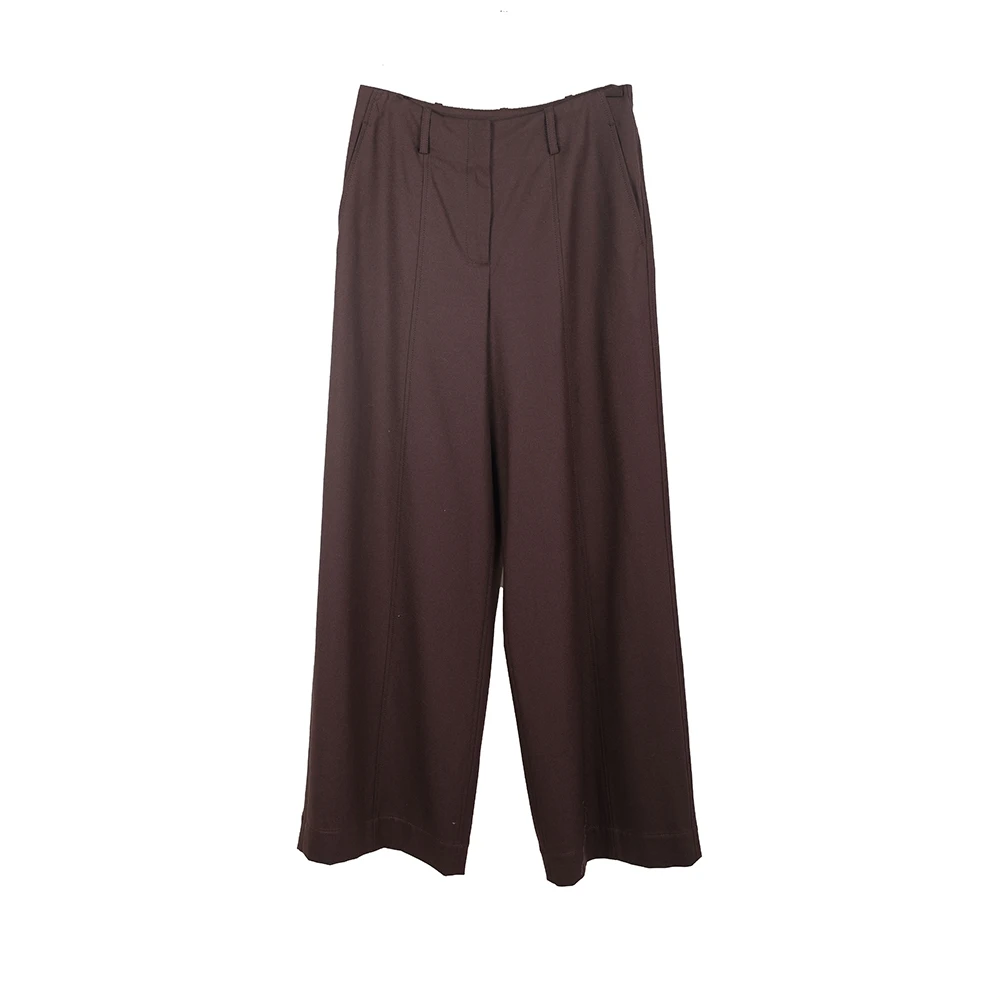 【KLOVA】春秋深烟色宽松直筒阔腿西装裤 【H】 KY3567(BUN)B