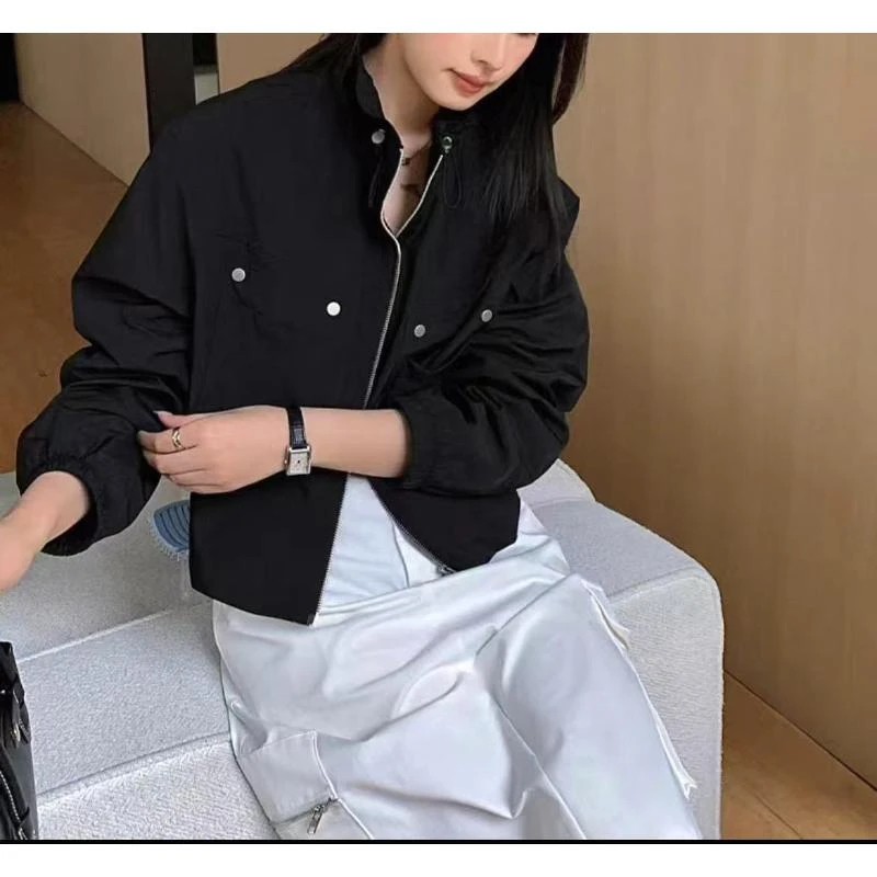 早秋款休闲风立领口袋外套H8587
