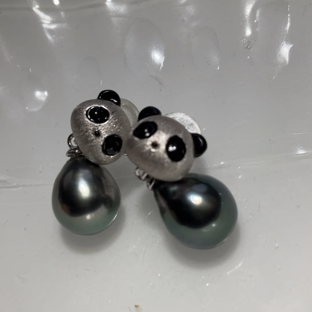 银S925镶嵌耳饰海水珍珠