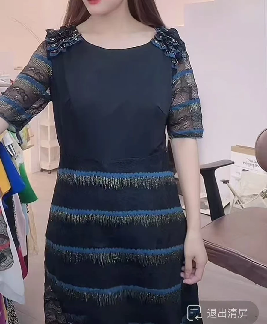 080 GZC3春季复古时尚蕾丝高腰蛋糕裙气质