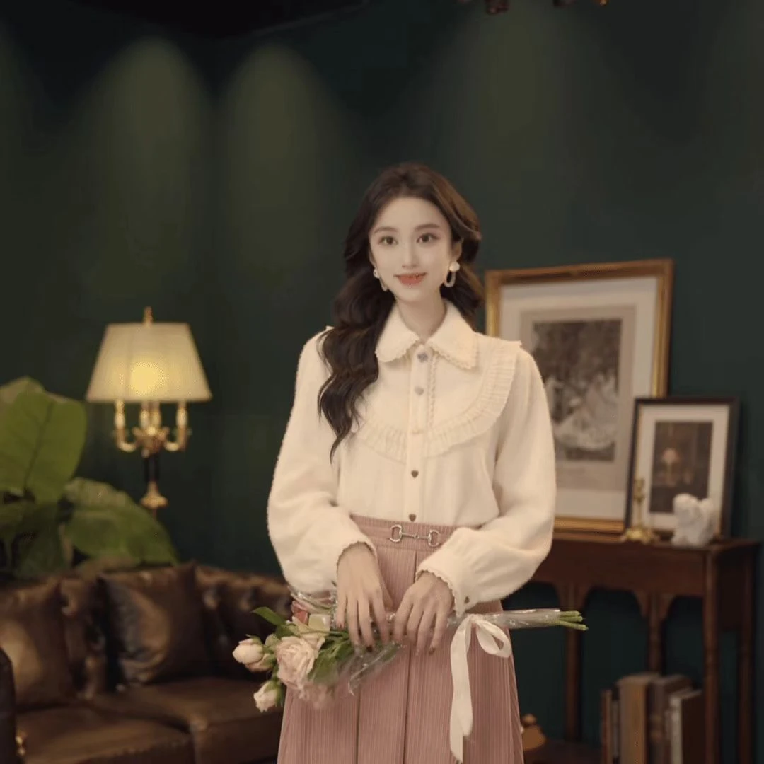 【馥郁芬芳】港风复古高级感衬衫长袖宽松2026年秋冬厚款上衣