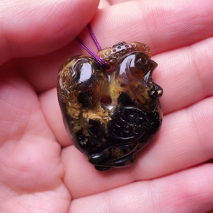 琥珀未镶嵌裸石抚顺琥珀-348