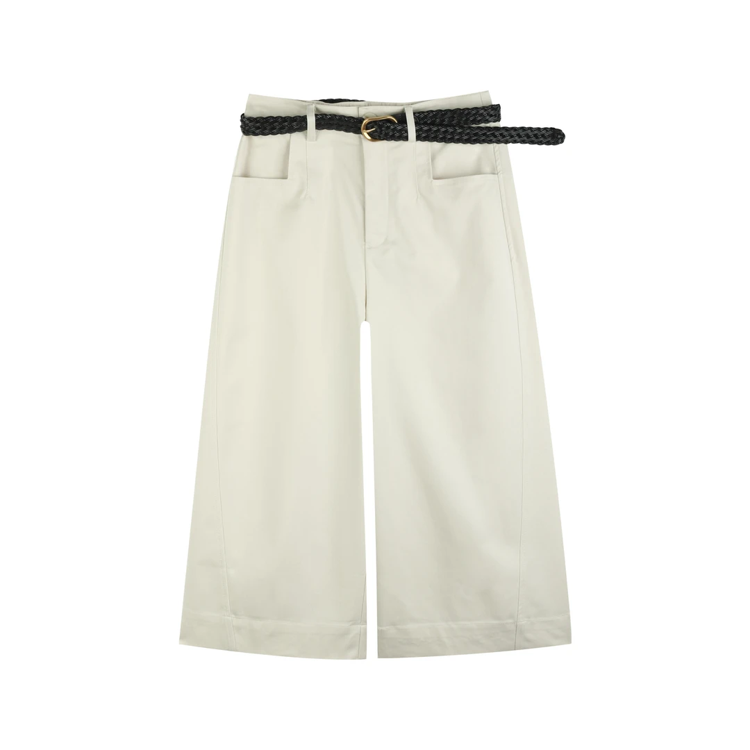 【ZHEN】2025新款夏季通勤简约八分休闲裤女宽松显瘦直筒阔腿裤016