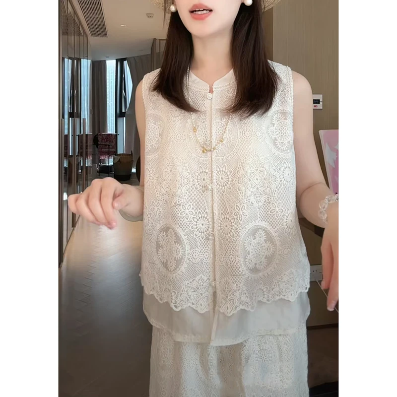 新中式国风女装上衣裤子套装2025夏季新款洋气衣服网红炸街两件套