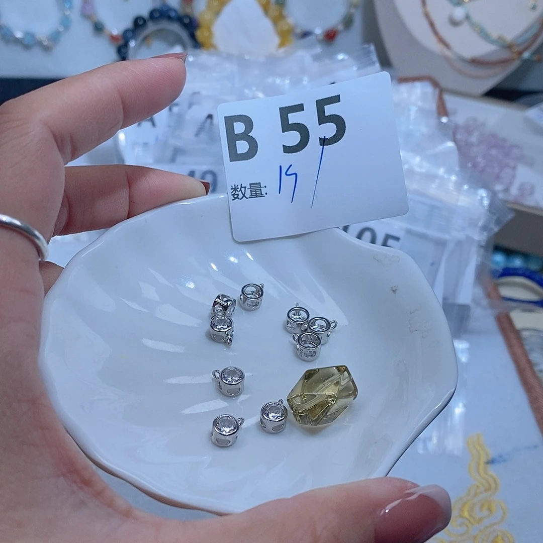水晶珠宝半成品银S925镶嵌B55