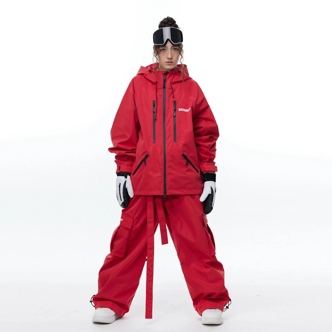 主理人专属ZACHARIAH【中国红】机能风滑雪服套装单肩背带裤防水
