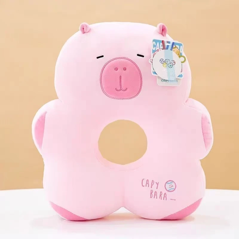 运动水豚午睡枕粉色