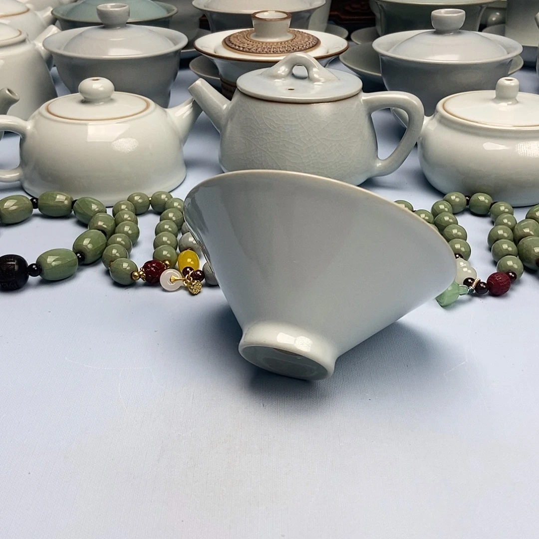 杯月白斗笠杯原矿原釉原产地