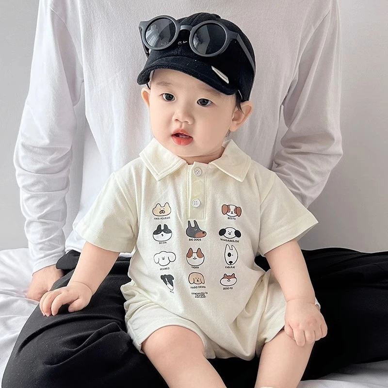 宝宝夏季连体衣婴儿衣服夏天超萌可爱短爬洋气婴幼POLO外出服