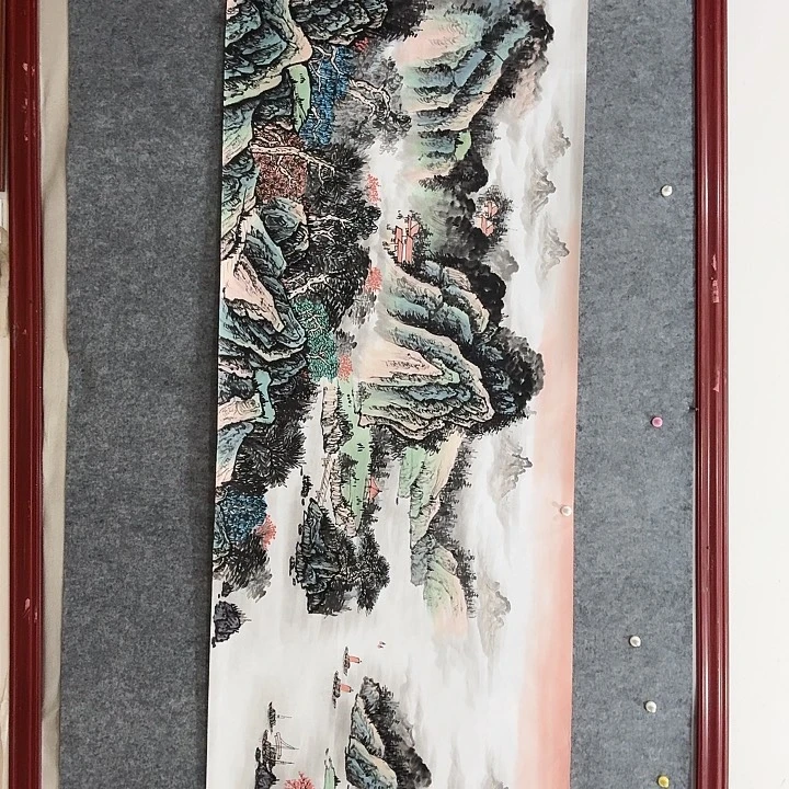 国画手绘国画江山如画