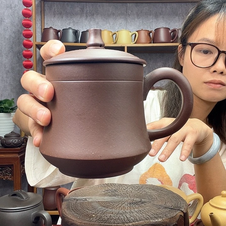 茶杯紫砂原矿紫泥380毫升