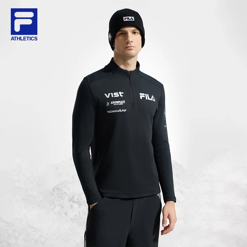 FILA斐乐正品男款卫衣长袖运动时尚户外休闲高级立领A11M446203F
