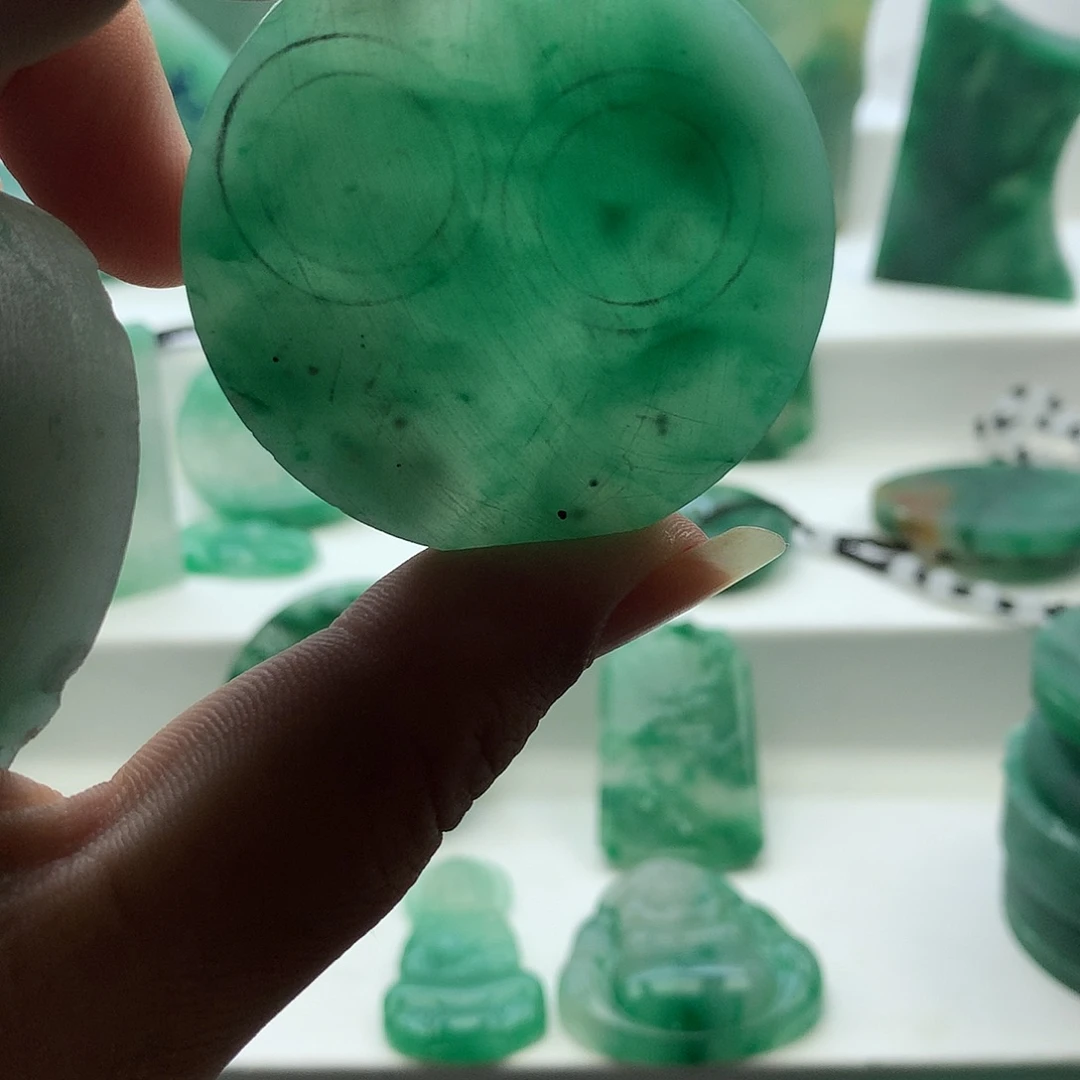 石英质玉（非洲翠）合金珠宝半成品