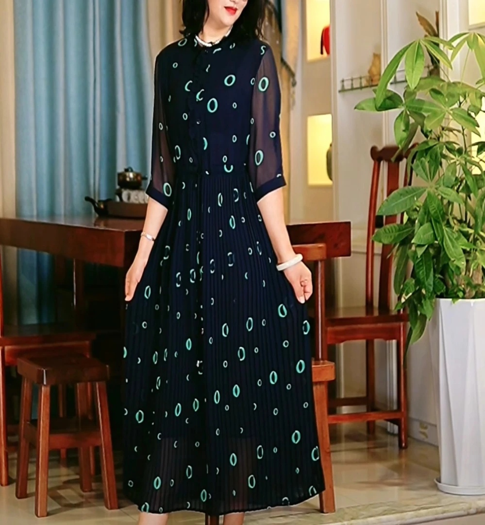 G7(ZJ)花好月圆宽松连衣裙女装连衣裙显瘦碎花长款