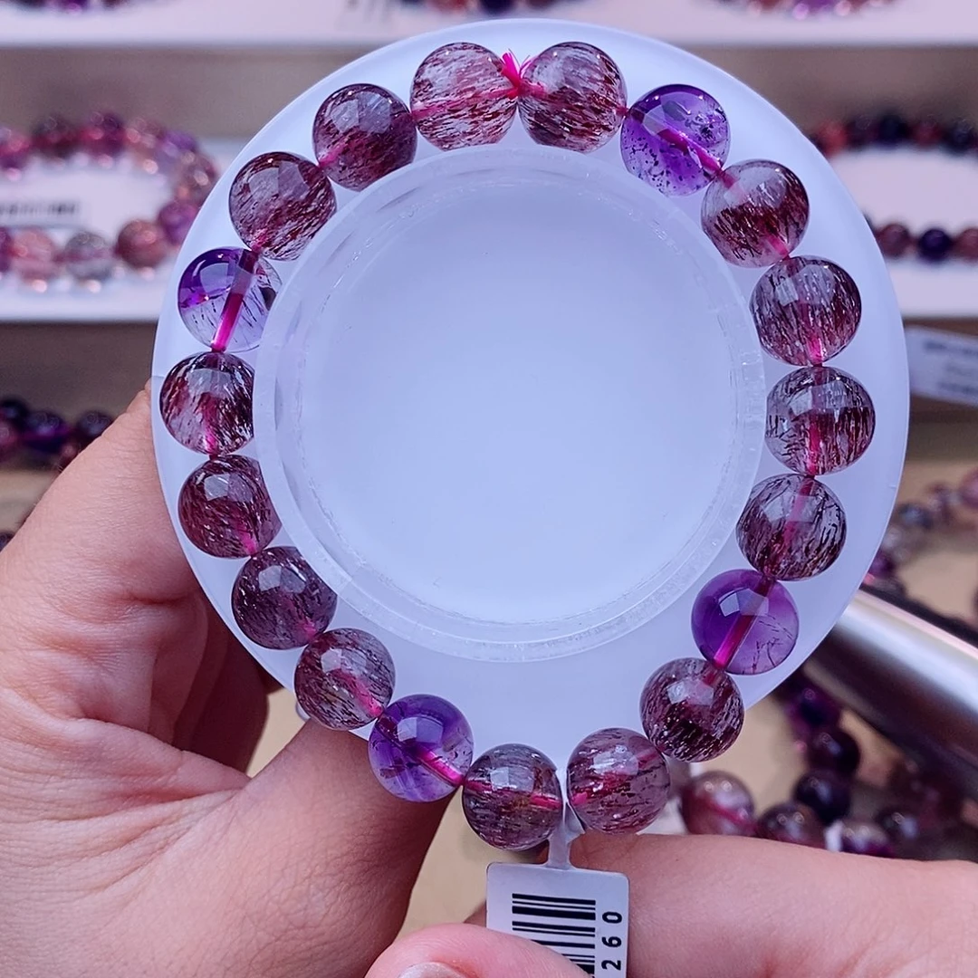 未镶嵌手链水晶黑加侖超七10m