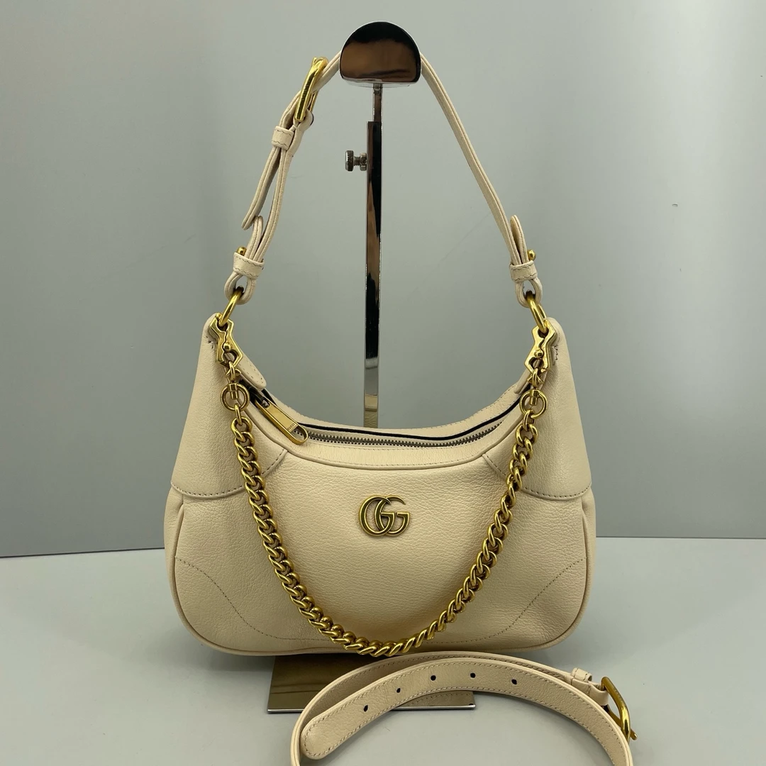 95新 GUCCI/古驰 优选/Hobo月牙腋下包 黑标040 25X20X6 Z01183