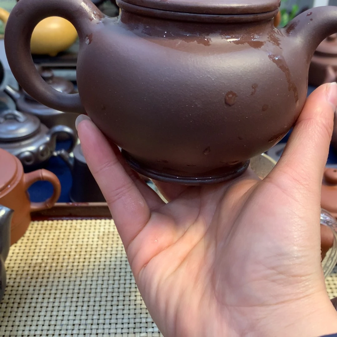 茶壶紫砂宜兴原矿老紫泥360cc