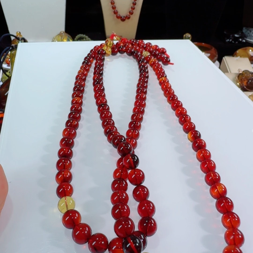 小****未镶嵌琥珀裸石天然缅甸血珀108链