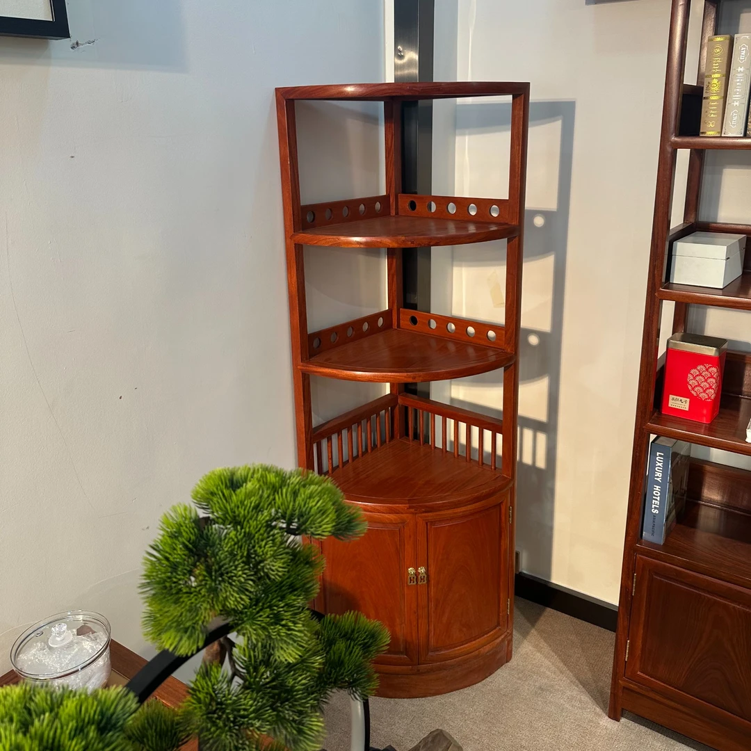 138-178转角柜 中式客厅三角储物墙角书柜置物展示柜收纳国标红木