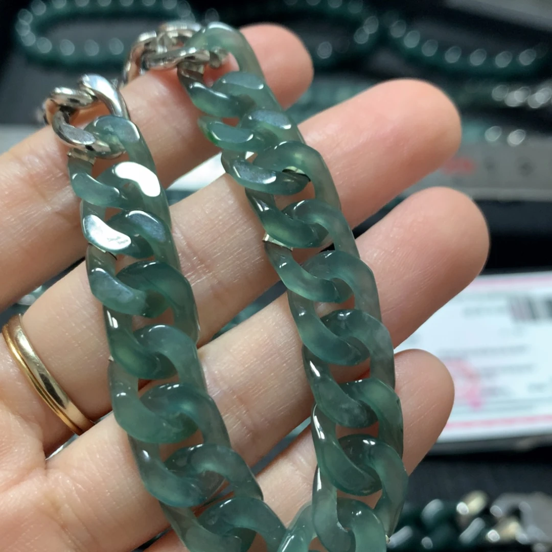 F***0未镶嵌定制翡翠翡翠手链5555