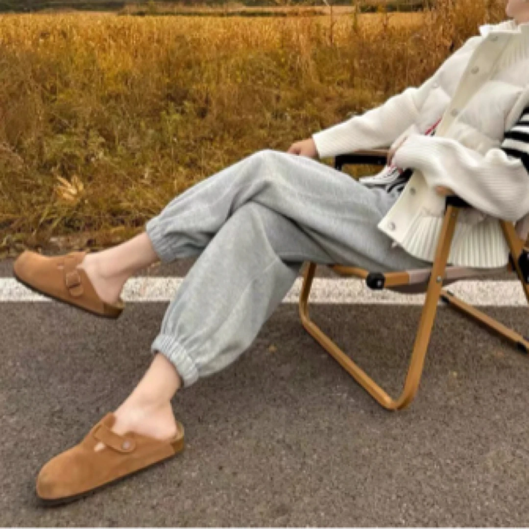 D028女装百搭加绒爱心休闲裤1618