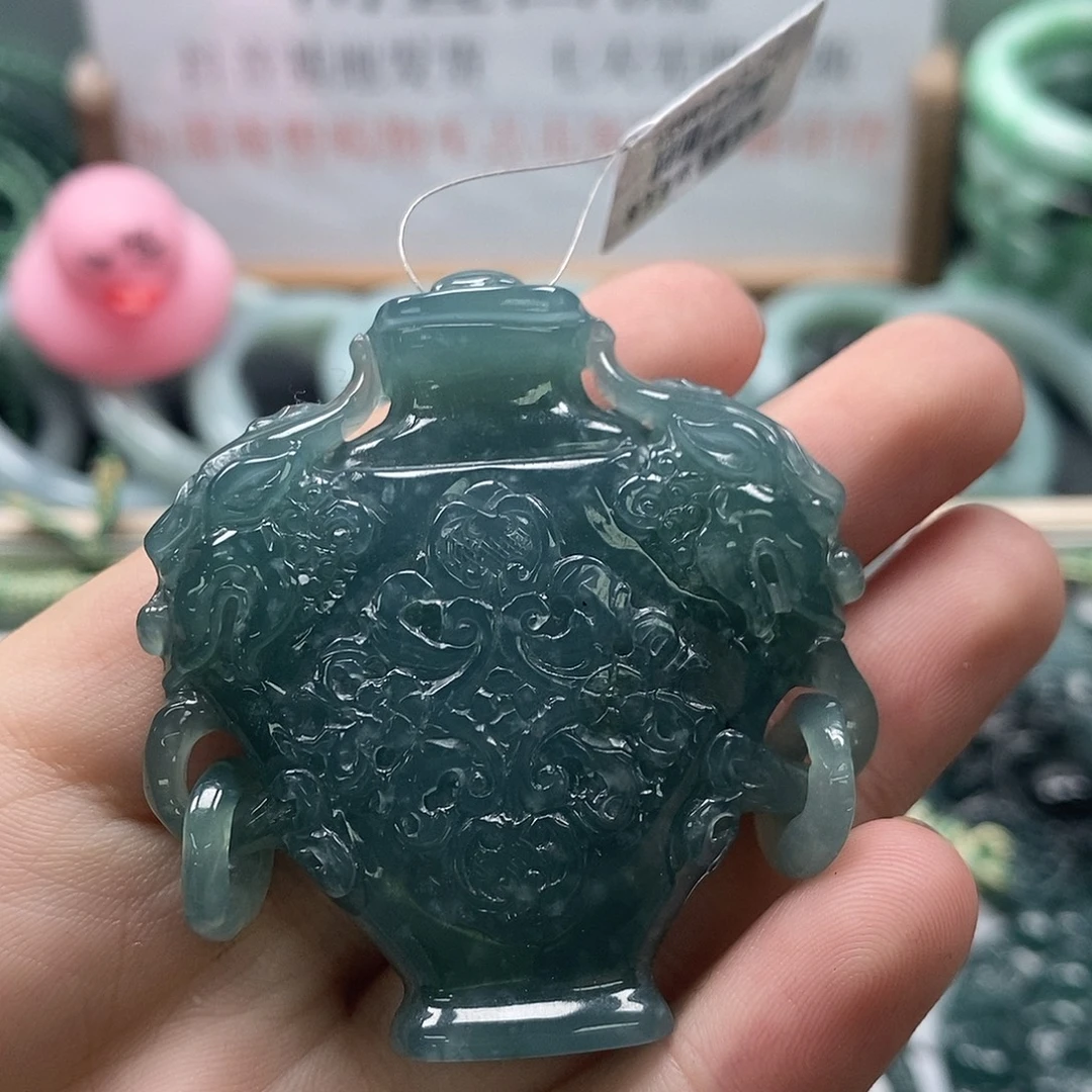 翡翠未镶嵌颈饰2-18翡翠A货挂件