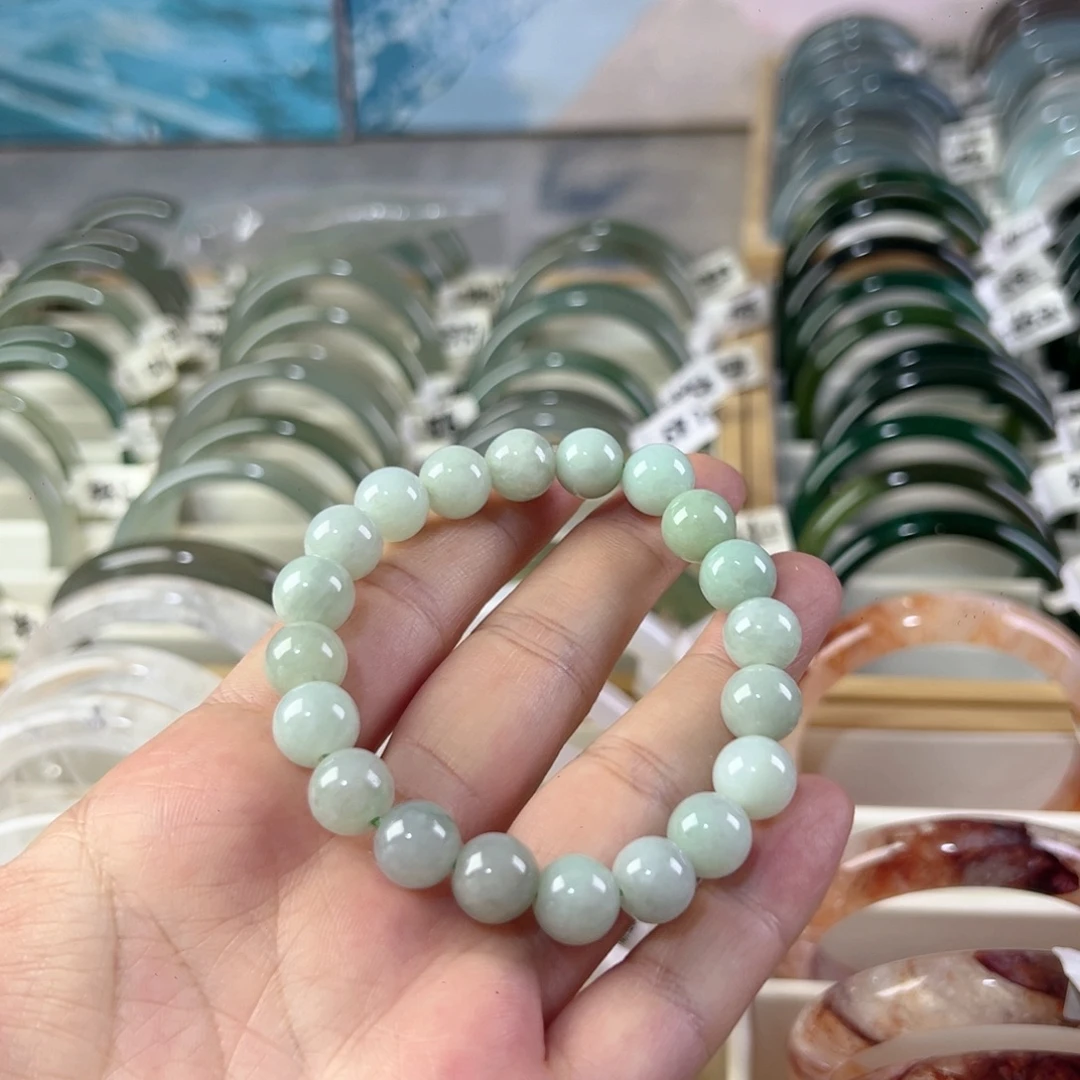 翡翠未镶嵌手链天然A圆珠