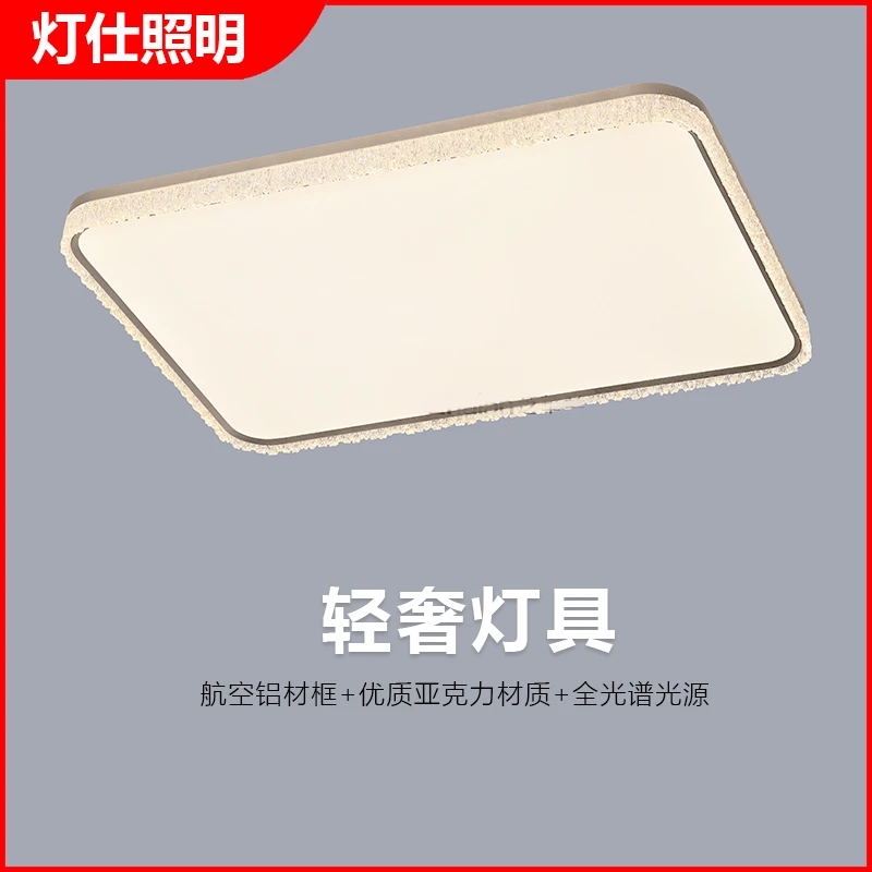 轻奢LED长方形客厅灯铝材烤漆家用全光谱光源吸顶灯亚克力简约灯
