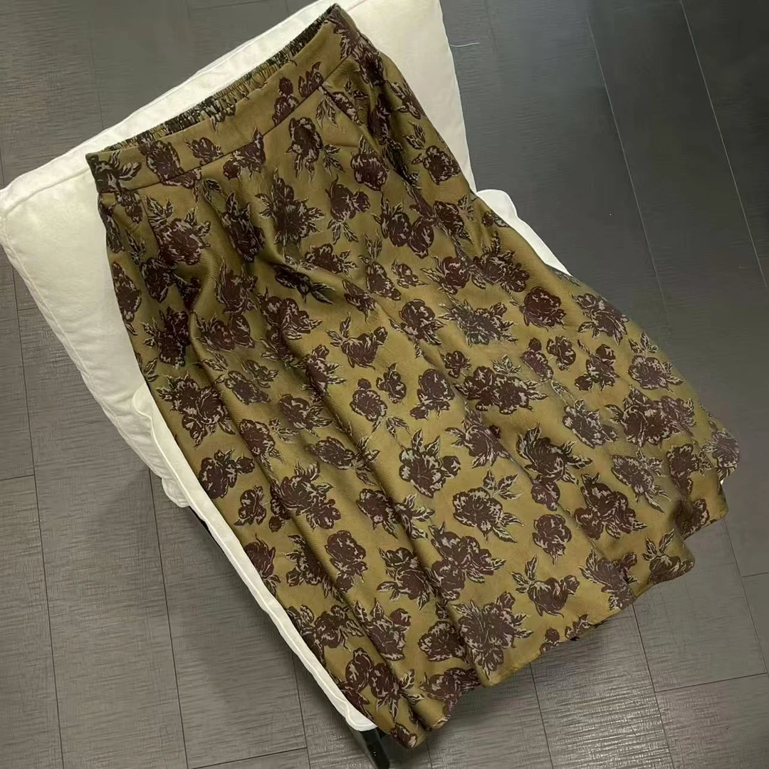 【复古花韵】时尚显瘦复古提花半身裙