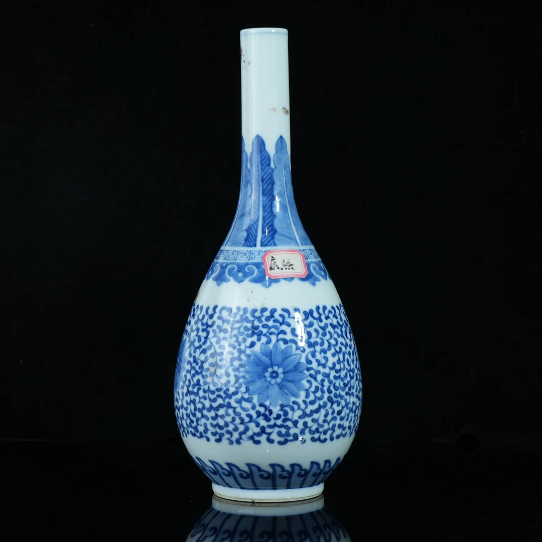 lot14886 4943 清光绪 青花宝相花胆瓶 H:30