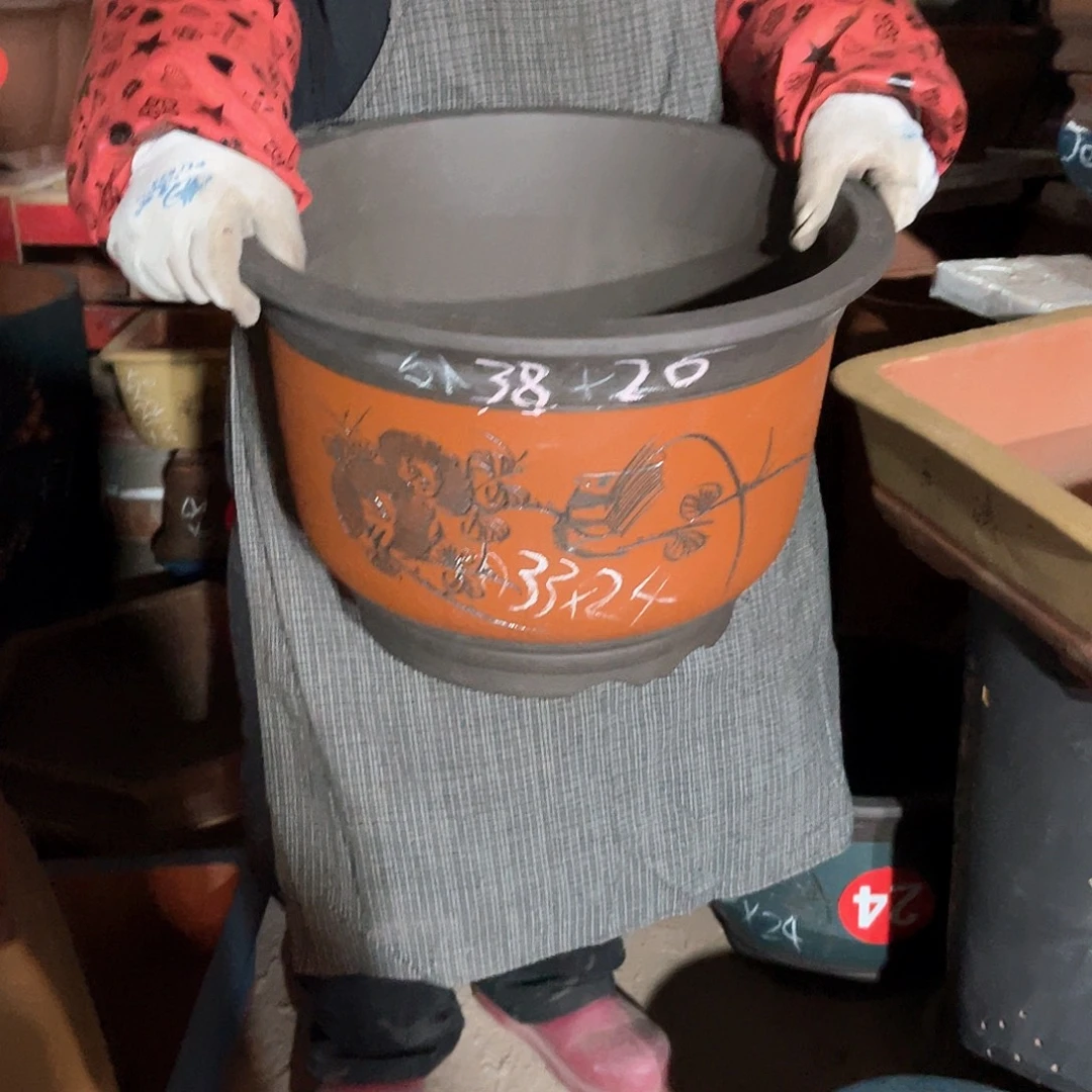 紫砂花盆大金钟盆一个