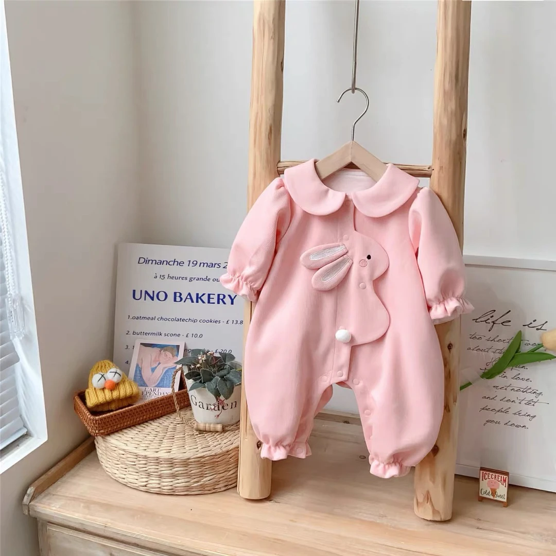 【塔塔米】衣服秋季超萌女宝连体衣可爱爬爬服满月百天哈衣外出服