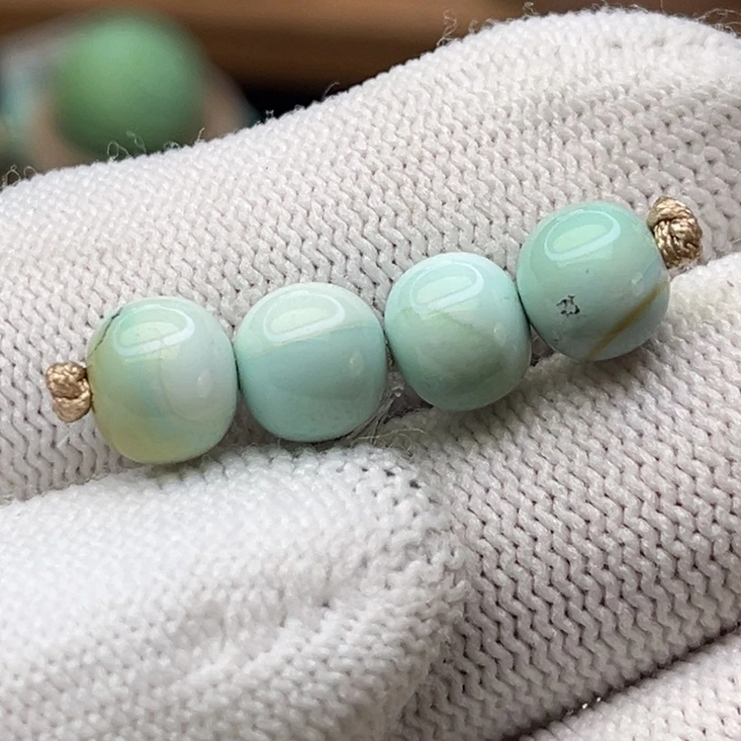 绿松石未镶嵌珠宝奇石福利水波纹圆珠